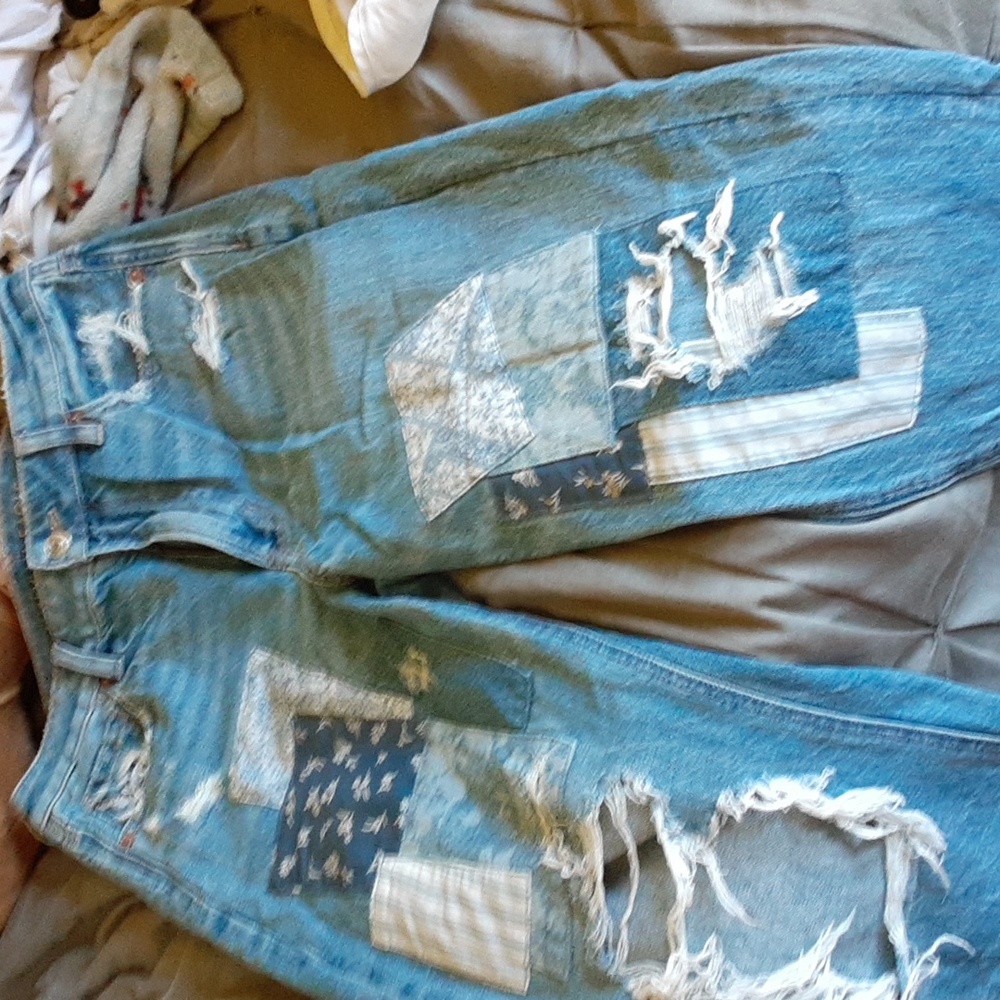 American Eagle patchwork jeans